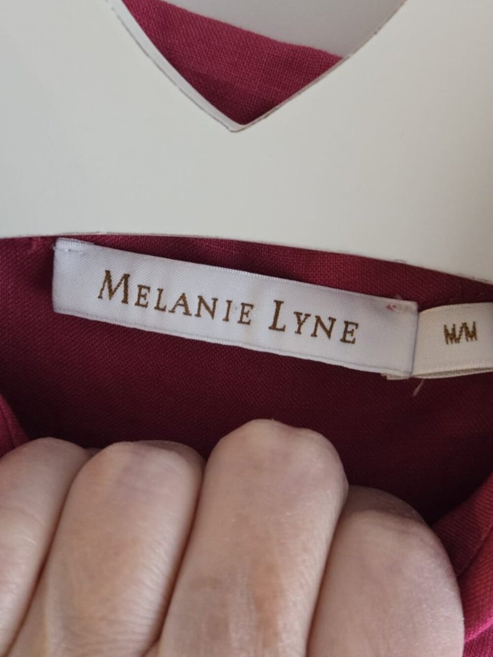Melanie Lyne 100% Linen Raspberry Ruffle Sleeve Blouse Size M PTP20 - Picture 6 of 11
